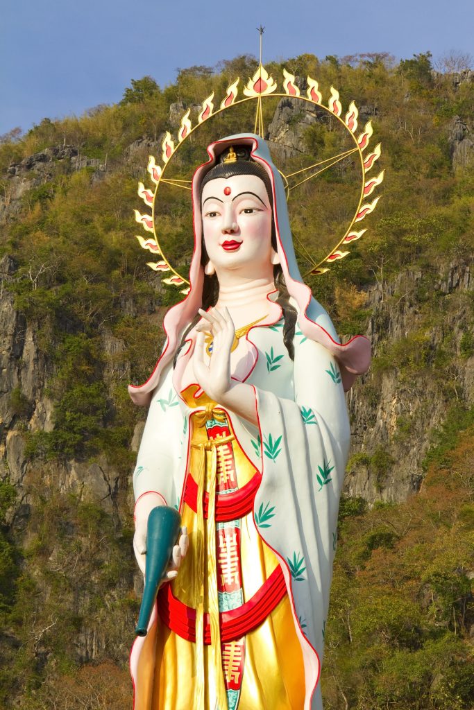 large statue of kuan yin goddess of mercy