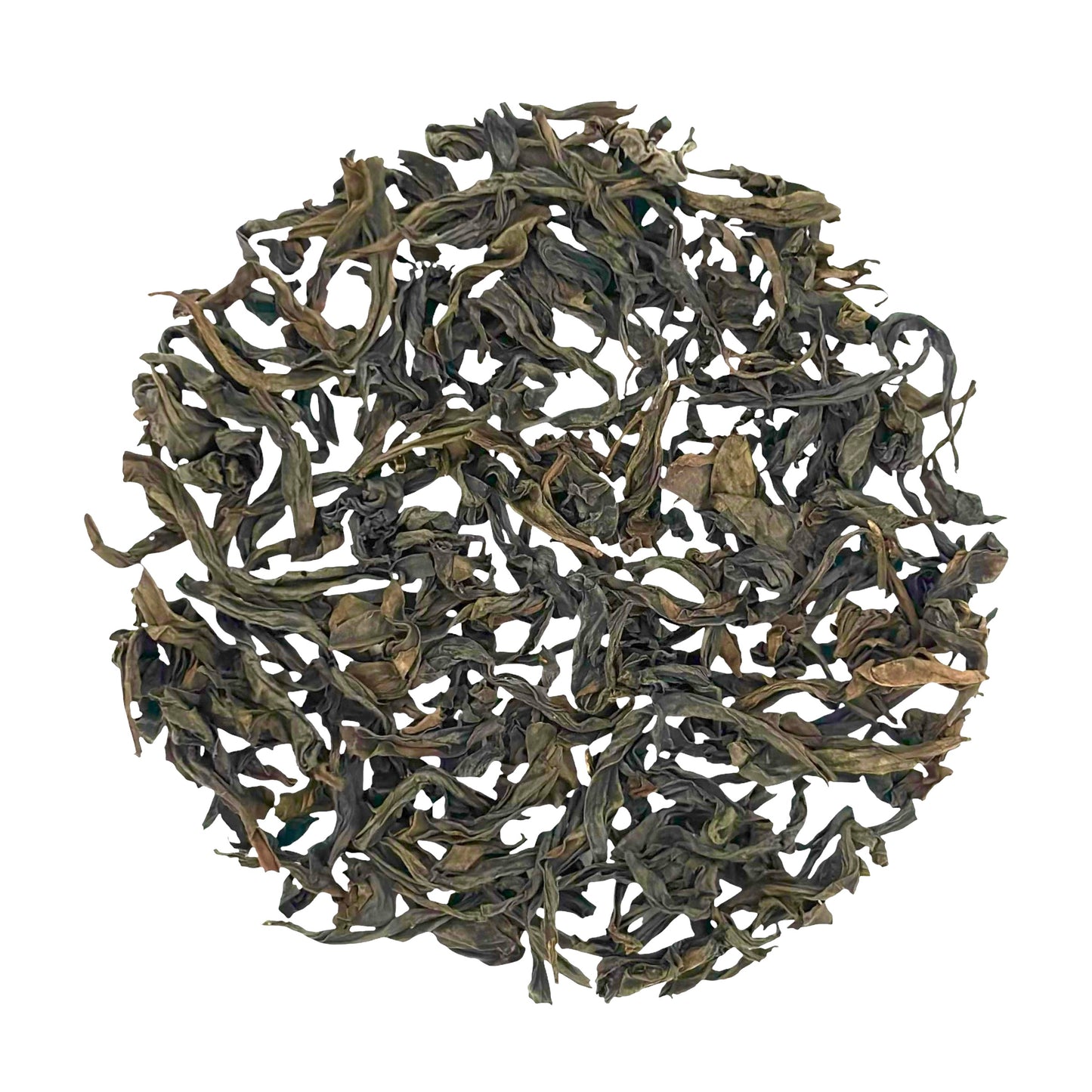 a circle of imperial red robe (da hong pao) tea leaves