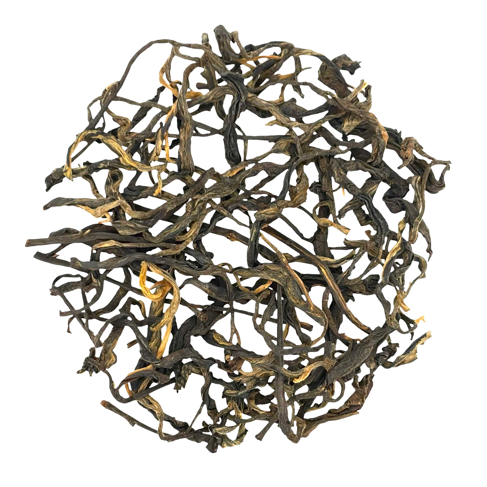 a circle yunnan black tea leaves